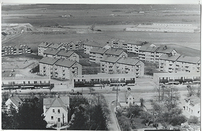 Bild på Bjuvshem och Köpcity år 1965.